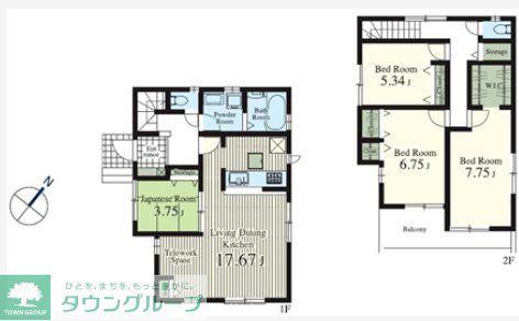 リーブルファイン草加瀬崎 2号棟(4LDK/1階)の間取り写真