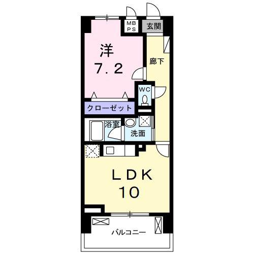 アーデントハウス元吉田(1LDK/3階)の間取り写真