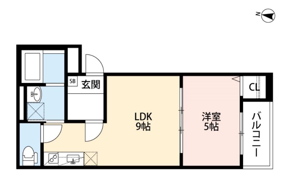 KOKORO(1LDK/1階)の間取り写真