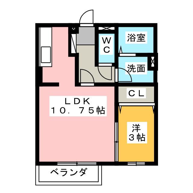 TAKAO(1LDK/2階)の間取り写真