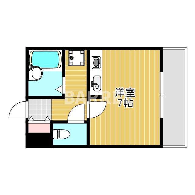 ロックベイシス2(ワンルーム/1階)の間取り写真