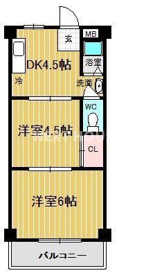 リアライズ北加賀屋(2DK/2階)の間取り写真