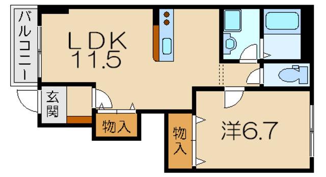 近江鉄道本線 八日市駅 車で12分 2階建 築13年(1LDK/1階)の間取り写真