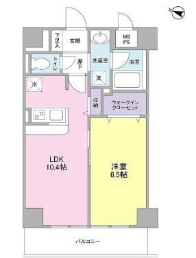 西武新宿線 下井草駅 徒歩2分 5階建 築12年(1LDK/5階)の間取り写真