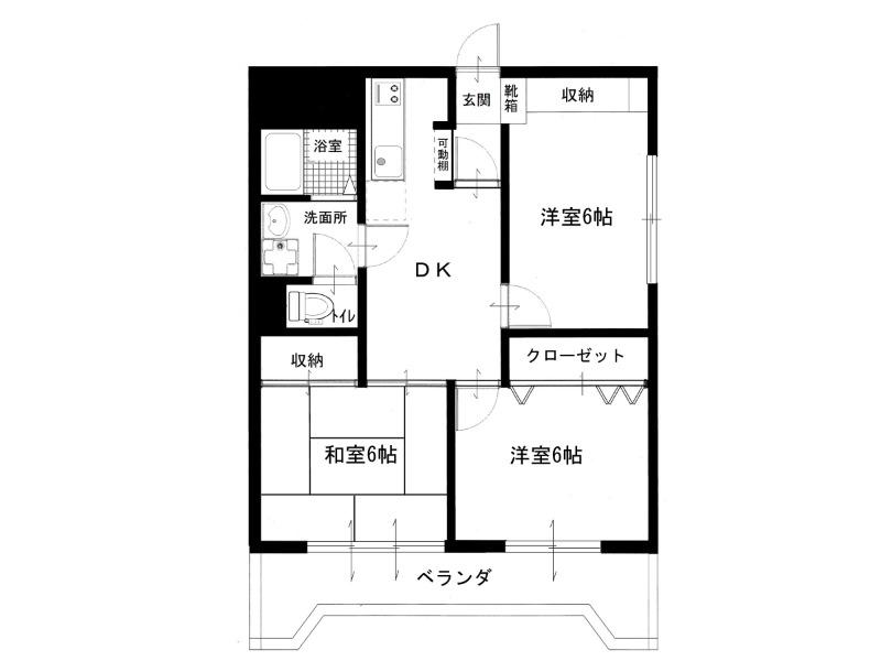 田代マンション(3DK/2階)の間取り写真