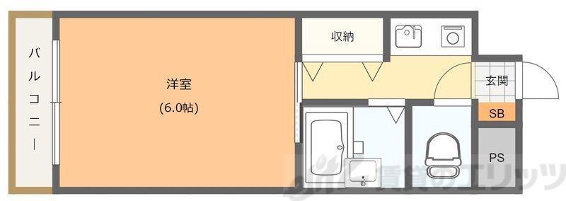 エクセレント上新8(1K/4階)の間取り写真