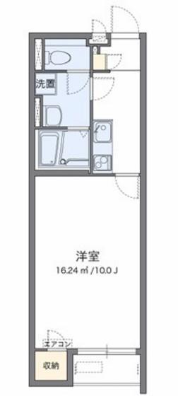 クレイノシャイン万倍(1K/1階)の間取り写真