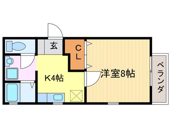 CHERRY FLAT(1K/1階)の間取り写真