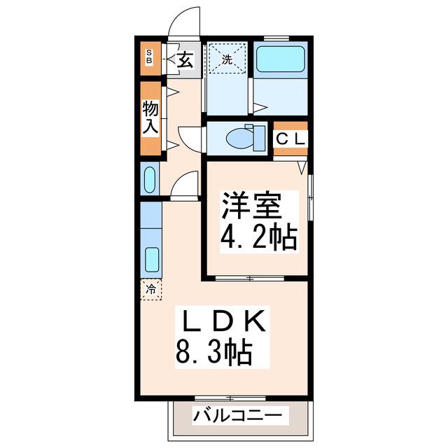 エスポワール参番館A(1LDK/2階)の間取り写真
