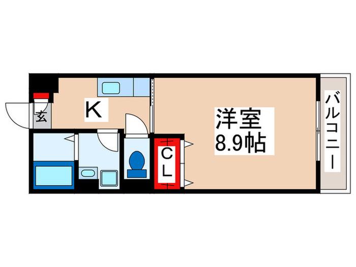 フォンティーヌ(1K/2階)の間取り写真