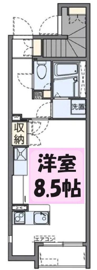 ベルテンポ(ワンルーム/1階)の間取り写真