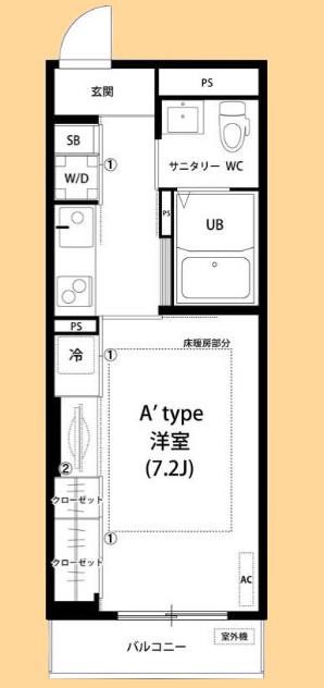 リブリ・四季(1K/3階)の間取り写真
