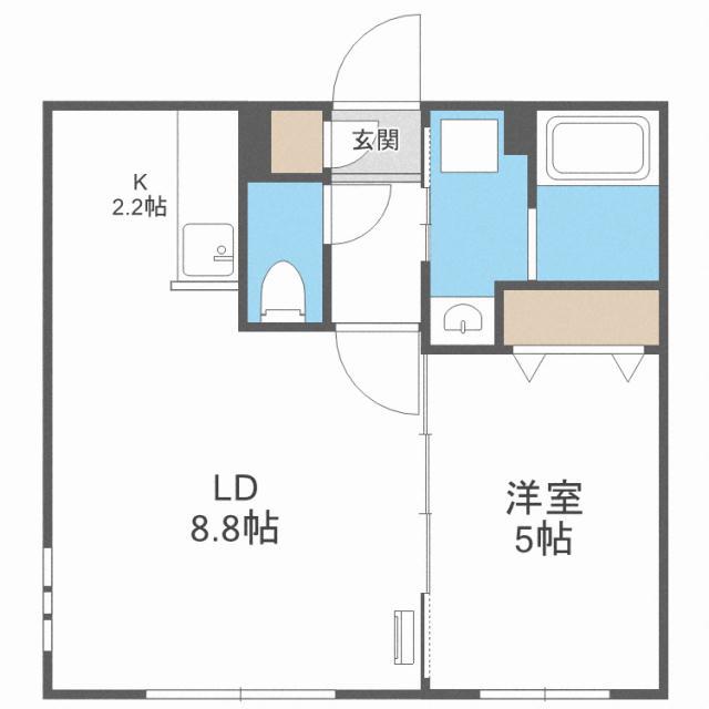 POSH桑園 ポッシュ桑園(1LDK/5階)の間取り写真