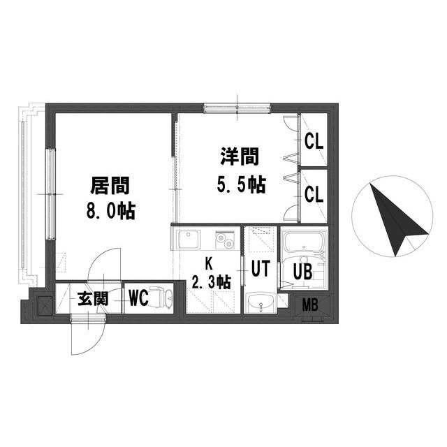 グランメール08(1LDK/3階)の間取り写真