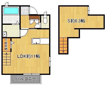 ロフトスタイル(1LDK/1階)の間取り写真