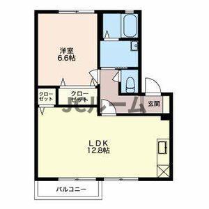 シャルマン大潟 C棟(1LDK/1階)の間取り写真