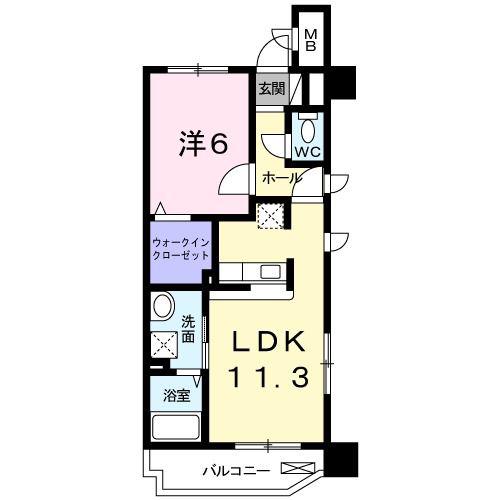 メゾンドファミーユ鶴見緑地公園(1LDK/1階)の間取り写真