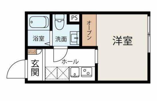 クォーク川崎(1K/4階)の間取り写真