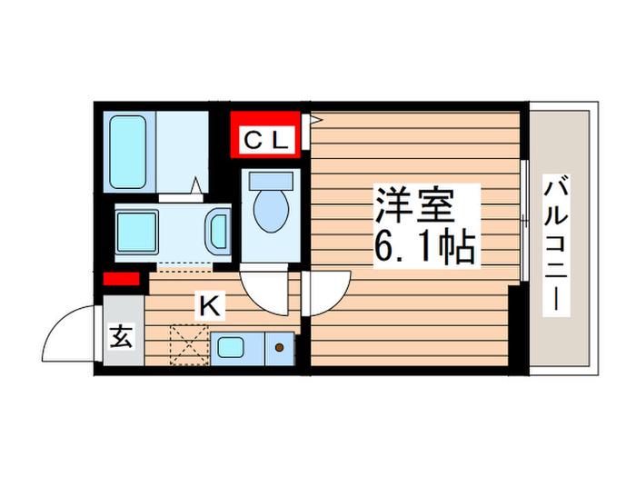 ヴェルデ塩焼(1K/2階)の間取り写真