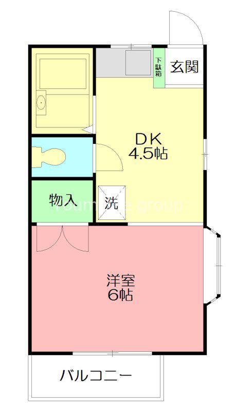 メゾン茜(1DK/1階)の間取り写真