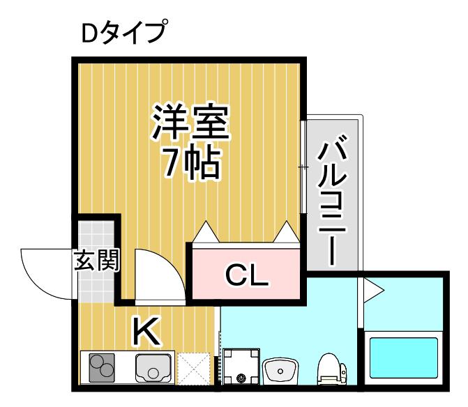 WING住之江(1K/3階)の間取り写真