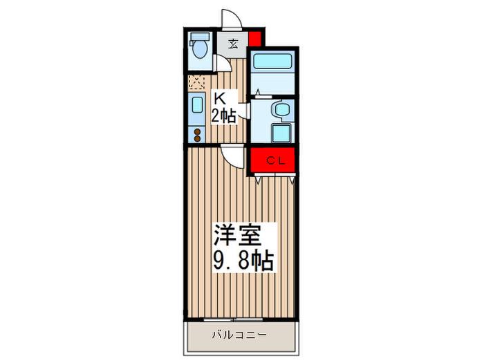 アイビーコート(1K/4階)の間取り写真