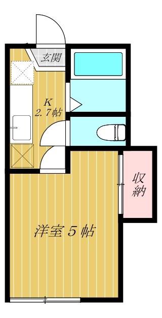 コーポブルーメ(1K/1階)の間取り写真
