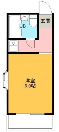 湊マンション(1K/2階)の間取り写真