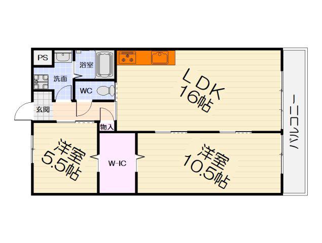 第三山内マンション(2LDK/3階)の間取り写真