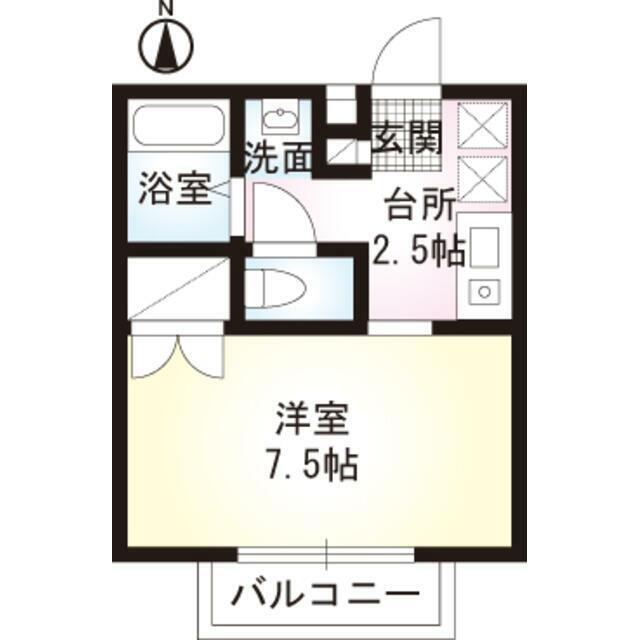 セルディア(1K/1階)の間取り写真