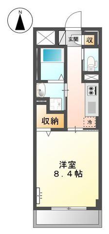 ディアコート下伊福(1K/1階)の間取り写真