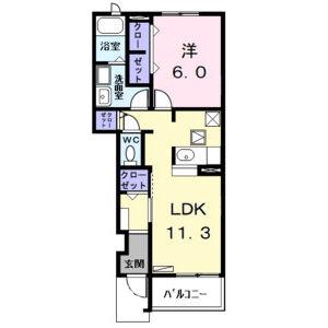 フルリール百船 A(1LDK/1階)の間取り写真