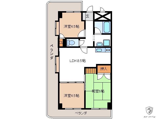 ラコー13(3LDK/2階)の間取り写真