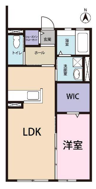 ルミエール北島II(1LDK/2階)の間取り写真