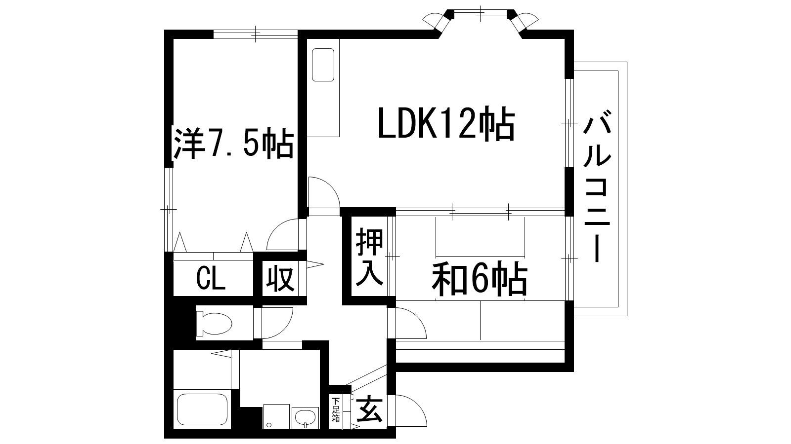 ガーデンスクエア伊丹(2LDK/2階)の間取り写真