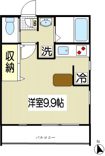 クレールメゾン(ワンルーム/2階)の間取り写真