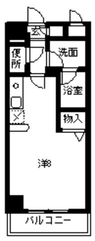 アヴニール姪浜(ワンルーム/5階)の間取り写真