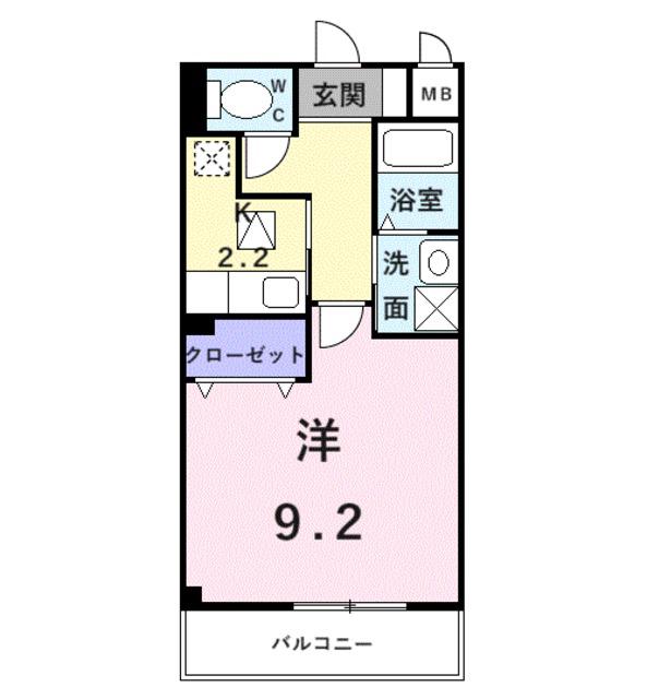 パークサイドヴィラ(1K/1階)の間取り写真