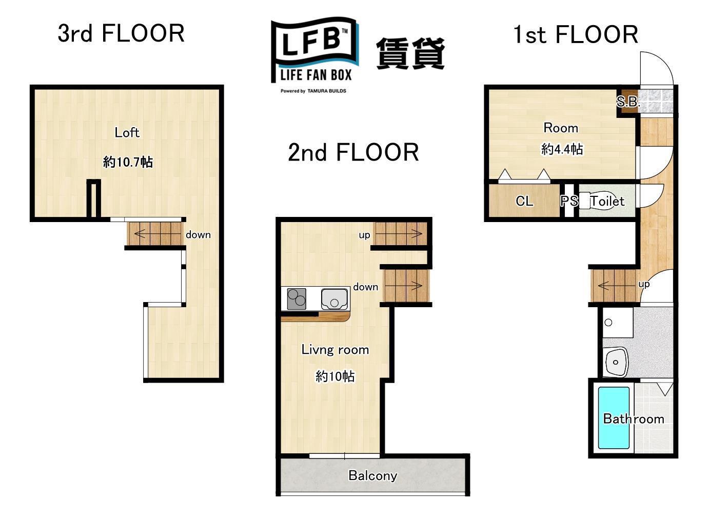 LFB APARTMENT東小串(1LDK/2階)の間取り写真