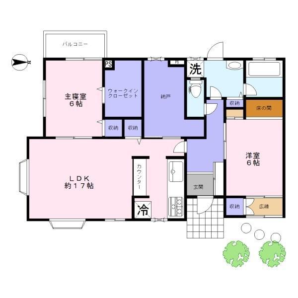 コーポ池畔(2SLDK/1階)の間取り写真