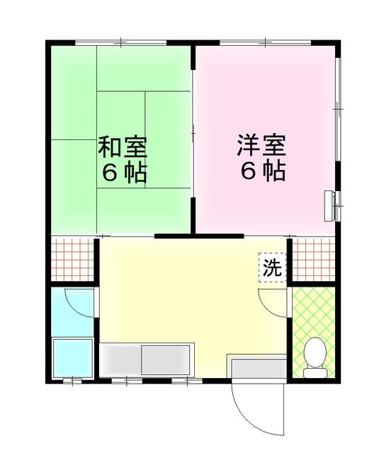 コーポ海老沢E(2K/1階)の間取り写真