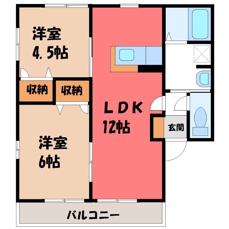 MAASA-I(2LDK/1階)の間取り写真