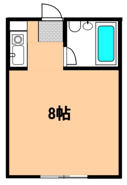 ユーハイム(ワンルーム/1階)の間取り写真