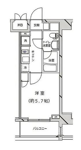 RISING PLACE堀切(1K/9階)の間取り写真