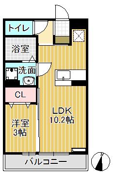 ミライエ・エヴォ1(1LDK/3階)の間取り写真