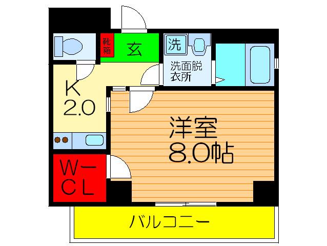 ドマ-ニ(1K/4階)の間取り写真