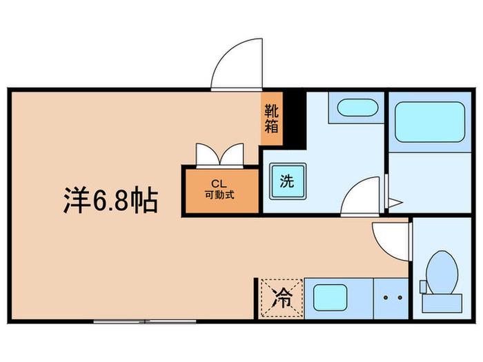 エルフローラ三軒茶屋(ワンルーム/1階)の間取り写真