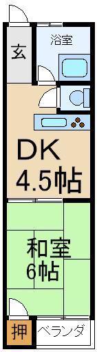 星田マンション(1DK/2階)の間取り写真