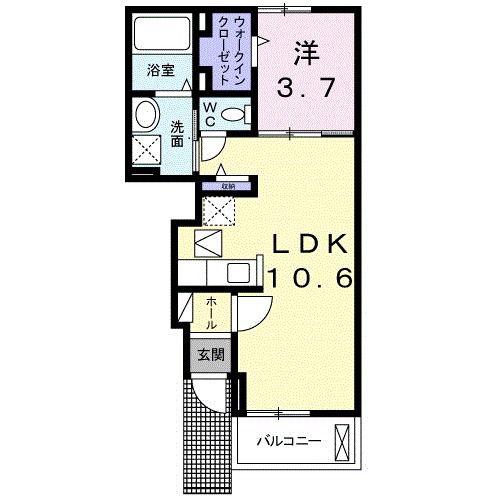 グラジオラス I(1LDK/1階)の間取り写真
