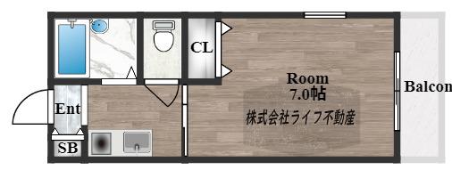 イーストコトブキ(ワンルーム/1階)の間取り写真
